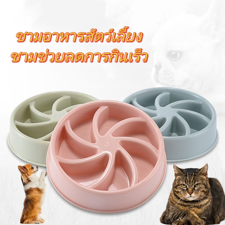 ชามอาหารสัตว์เลี้ยง-อุปกรณ์ให้อาหารสัตว์-ช่วยชะลอการกินไว-ช่วยฝึกการกินให้สุนัข-สินค้าพร้องจากไทย