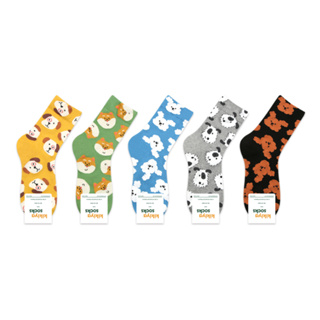 [พิมพ์โค้ด NOV15N ลด 15%] Chacha socks - ถุงเท้าข้อยาว น้องหมา แบรนด์ kikiya นำเข้าจากเกาหลี