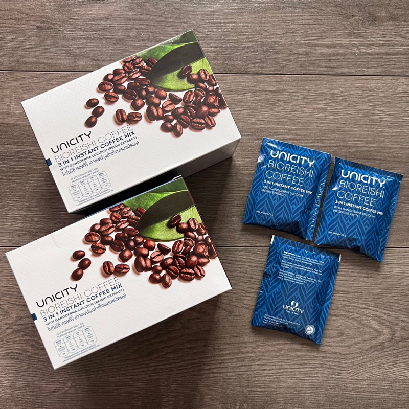 bioreishi-coffee-กาแฟยูนิซิตี้-สูตรดั่งเดิม-สูตรใหม่-20ซอง-กล่อง-กาแฟ-3-in-1-กาแฟเห็ดหลินจือ-ช่วยภูมิแพ้