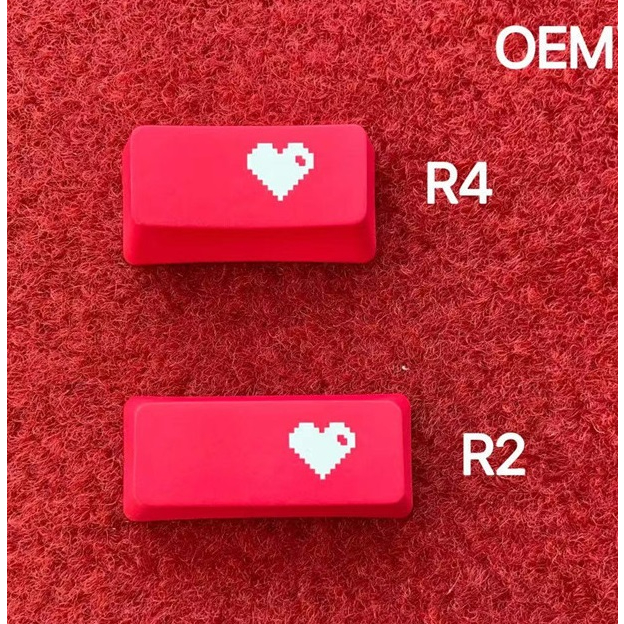 pbt-red-heart-keycap-4-ปุ่ม-แต่งคีบอร์ด-ปุ่มคีย์บอร์ด-for-mechanical-keyboard-keycap