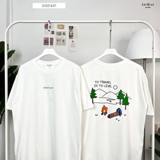 เสื้อยืด Oversize  มีสไตล์ แบรนด์ Anywear ®️ ลาย Vacation