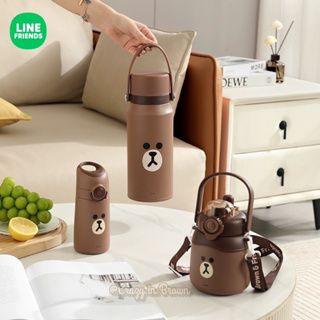 พร้อมส่ง 🍃 Brown Tumbler ขวดสแตนเลสเก็บอุณหภูมิหมีบราวน์