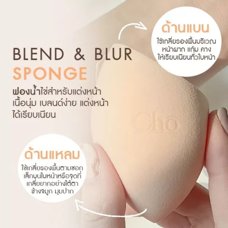 ส่งฟรี! CHO BLEND&BLUR SPONGE ฟองน้ำโช ฟองน้ำไข่เกลี่ยรองพื้น เบลนแอนด์ ...