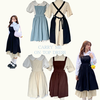 carryme - ผ้ากันเปื้อน ฝ้าย มินิมอล/มีกระเป๋าด้านหน้า/อกเอวถึง40"แถมผ้าโพก