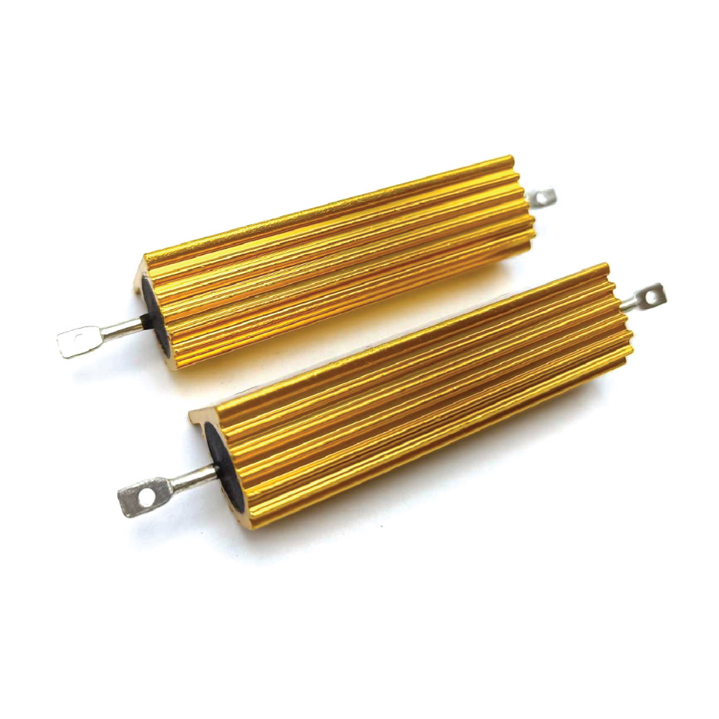 R100w อลูมิเนียม ตัวต้านทานสายไฟแบบ RX24 2 ohm 4 ohm R ดัมมี่โหลด โหลด ...