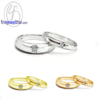 Finejewelthai-แหวนคู่-แหวนเพชร-แหวนเงินแท้-แหวนแต่งงาน-RC1464_5cz