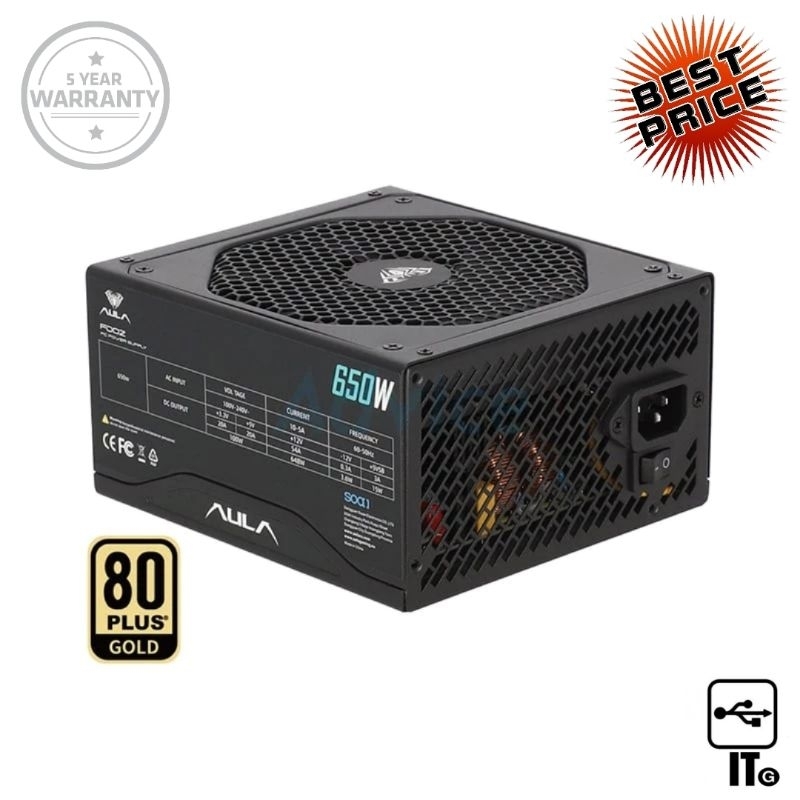 POWER SUPPLY (80+ GOLD) 650W AULA FD02 ประกัน 5Y พาวเวอร์ซัพพลาย