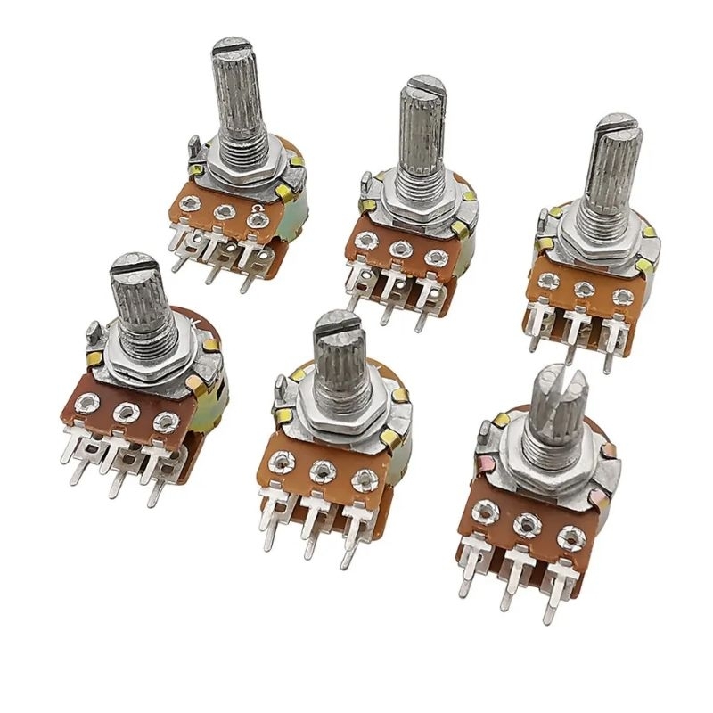 ถูกสุดๆ Potentiometer 2ชั้น 6ขา B1K 2k B5K B10K B20K B50K B100K B500K A ...