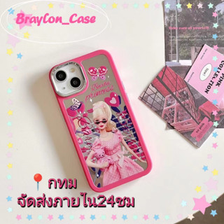 🌷Braylon🌷จัดส่งภายใน24ชม การ์ตูน Barbie doll สีชมพู iphone 11 14 pro max ขอบเต็ม ป้องกันการหล่น case for iPhone 12 13