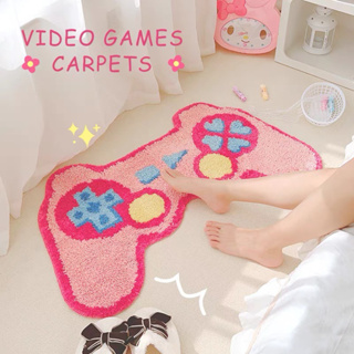 ส่งจากไทย💓 พรม Pink Joystick จอยสติ๊ก พรมลายน่ารัก minimal rug พรมปูพื้น พรมเช็ดเท้า carpet พรมกันลื่น พรมแต่งห้อง