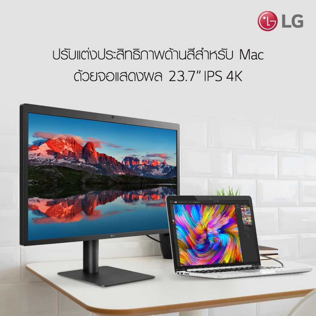 [ผ่อน0] LG 24MD4KLB 24 Inch UltraFine 4K UHD IPS Monitor with macOS
