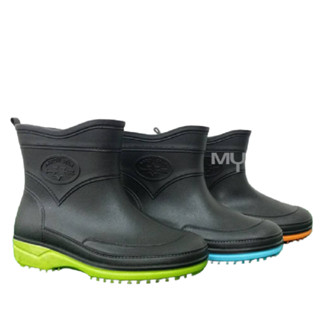 โปรโมชั่น : ⚡️ใส่โค้ดลดเพิ่ม⚡️รองเท้าบูทกันน้ำ Arrow Star รุ่น A555 รองเท้าบูทยาง รองเท้าบูทข้อสั้น ดำพื้นสี สูง 7 นิ้ว-MFS