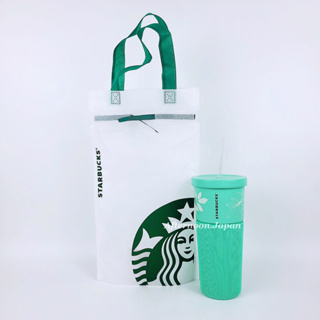 🦋 [ พ ร้ อ ม ส่ ง ] แก้วสแตนเลส ใบสีเขียวมินท์ ก้นหุ้มซิลิโคน ถอดล้างได้  ความจุ 21.5 fl.oz/636 ml. /Starbucks แท้💯‼️