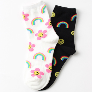 [พิมพ์โค้ด NOV15N ลด 15%] Chacha socks - ถุงเท้าข้อยาว rainbow แบรนด์นำเข้าจากเกาหลี