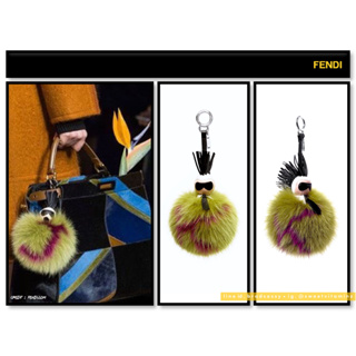 FENDI Super Karlito Pom Pom Charm/Keychain: ที่ห้อยกระเป๋าสุด Cool สวยเท่ห์สุดๆ ตัวอ้วน ขนแน่นฟู น่ารักมากๆ หายากนะคะ ใค