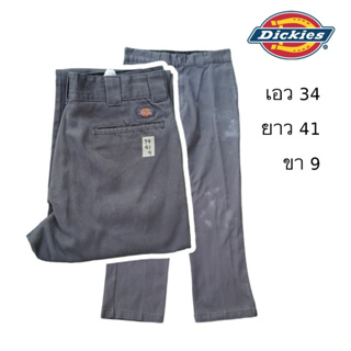 Dickies มือสอง กางเกงขายาวทรงกระบอก size 34 สีดำซีด