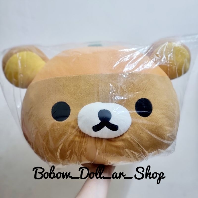 ตุ๊กตาหมอน-หมอนตุ๊กตา-หมีริลัคคุมะ-rilakkuma-หมวกส้ม-งานลิขสิทธิ์แท้จากญี่ปุ่น