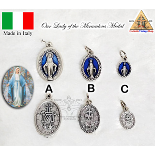 จี้เหรียญ โลหะ พระแม่มารีย์ เหรียญแม่พระอัศจรรย์ อิตาลี Catholic Virgin mary Coin คาทอลิก ITALy