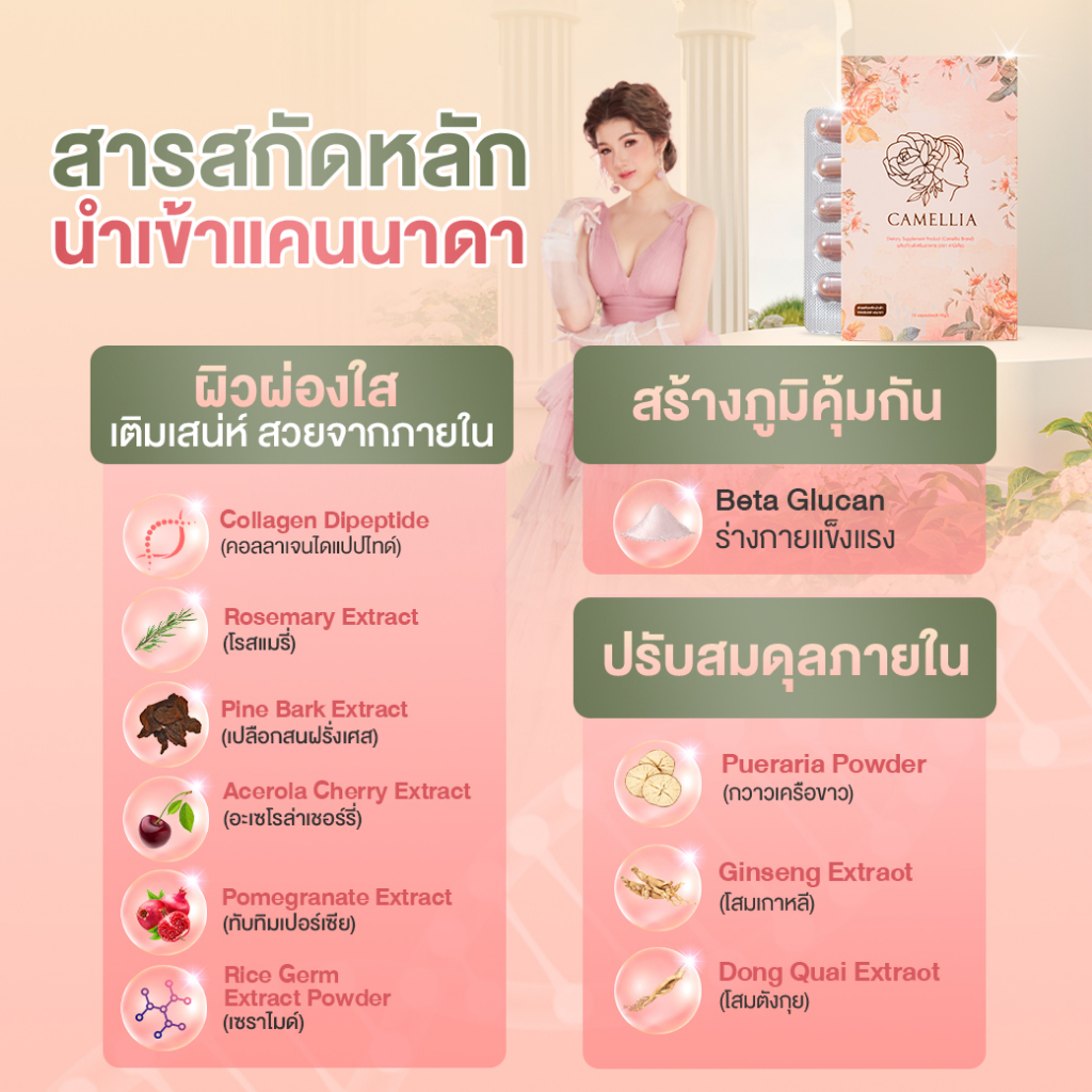 โปรคุ้ม-ส่งฟรี-camellia-คามิเลีย-โปรโมขั้น-3-กล่อง-แถม-อาหารเสริมและคลีนซิ่ง