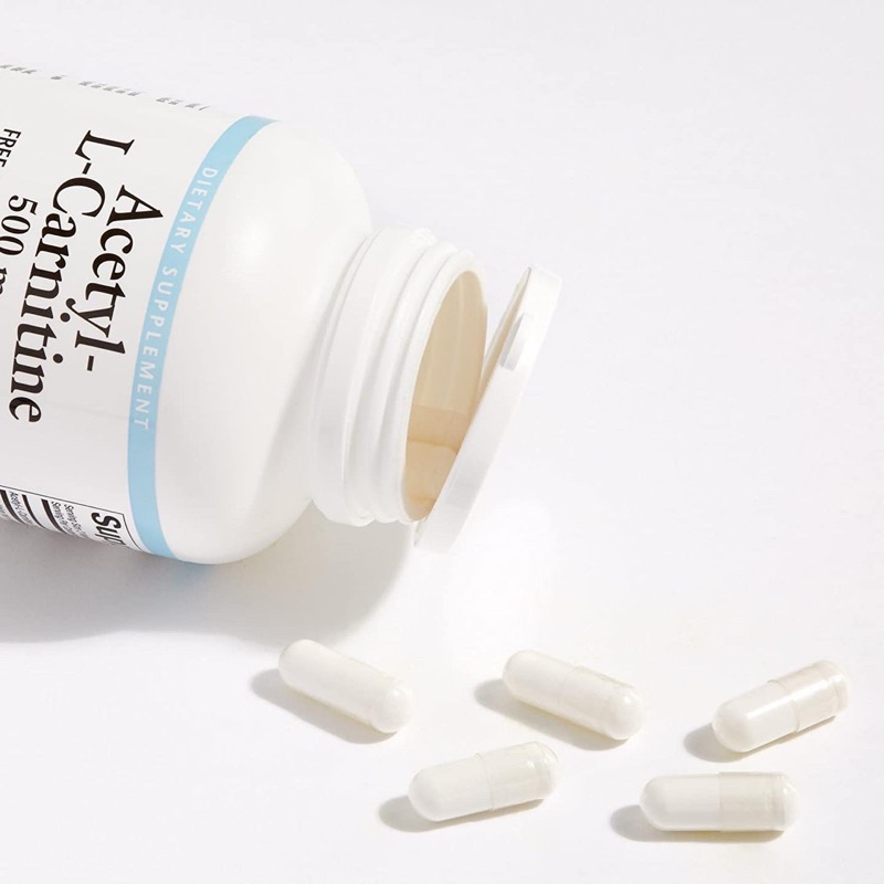แท้100-แอล-คาร์นิทีน-ลดไขมัน-เบิร์นไขมันหน้าท้อง-natural-factors-acetyl-l-carnitine-500-mg