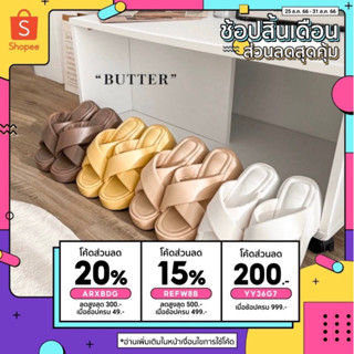 BUTTER “บัตเตอร์” ส้นตึกสายคาดสวม หนั่งนิ่ม ‼️เท้าอวบบวกไซส์**💗พร้อมส่ง💗