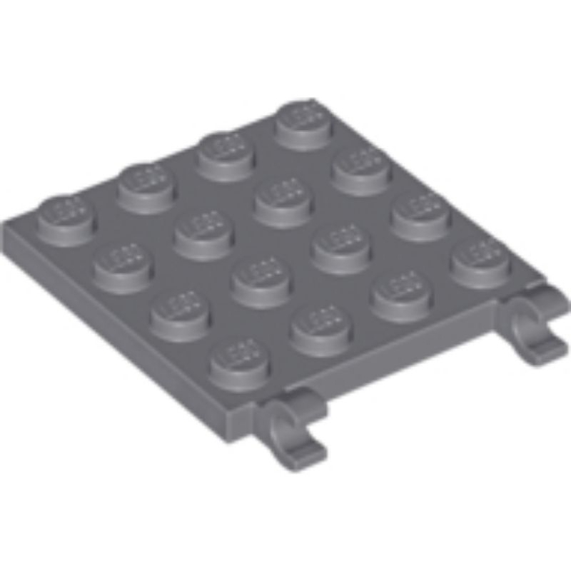 Part Lego 11399 Plate, Modified 4 x 4 with 2 Open O Clips (Horizontal ...
