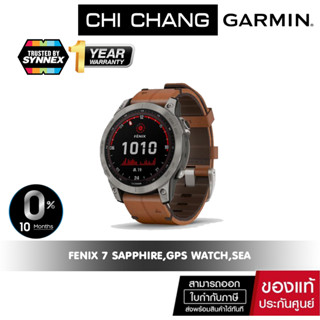 Garmin fenix 7 Sapphire Solar Titanium with Leather Band