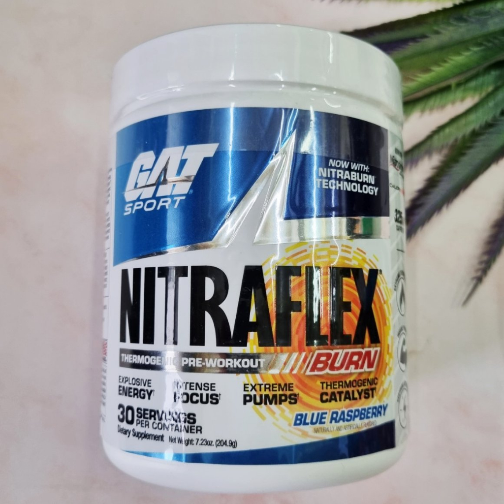 [GAT®] Nitraflex Burn Thermogenic PreWorkout, Blue Raspberry 7.23 oz