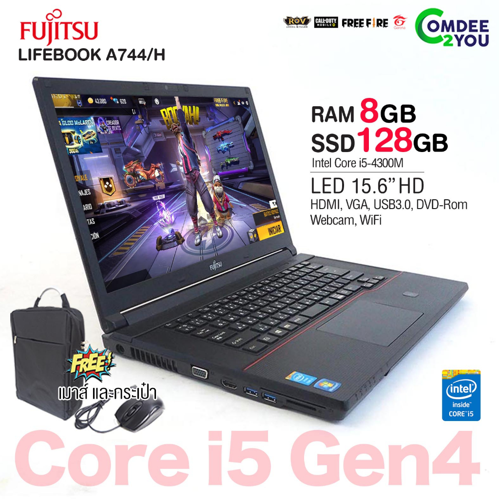 โน๊ตบุ๊ค Fujitsu LifeBook A744/H Core i5 Gen4 RAM 4-8GB HDD โน๊ตบุ๊ค Fujitsu LifeBook A744/H Core i5 Gen4 RAM 4-8GB HDD
