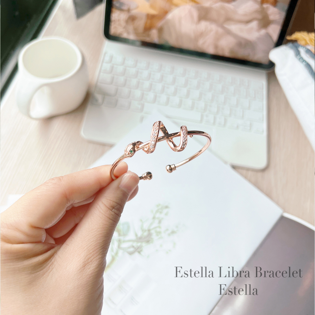 estella-กำไลข้อมือ-รุ่น-estella-libra-bracelet-กำไลสแตนเลสแท้-เครื่องประดับ-ผู้หญิง-กำไลแฟชั่น-กำไล-ประดับเพชร-ชุบทองคำ