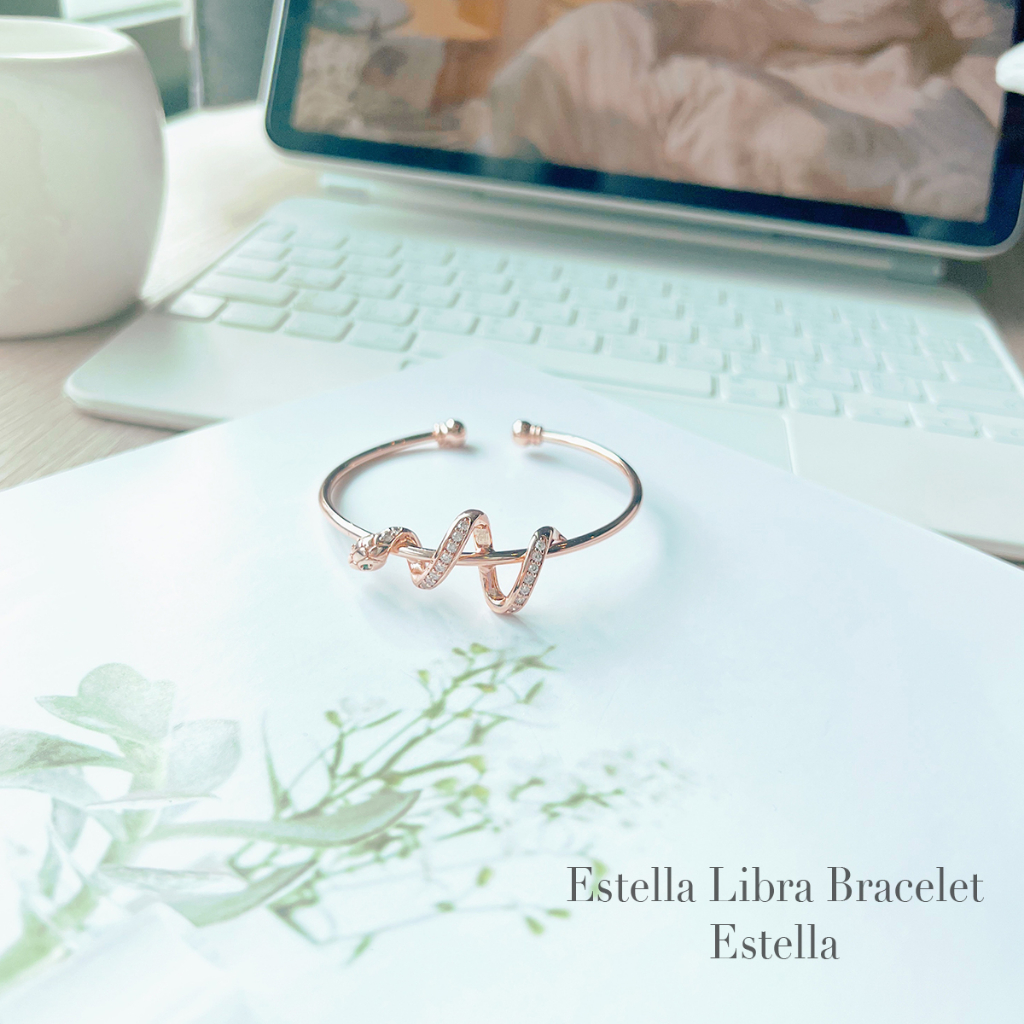 estella-กำไลข้อมือ-รุ่น-estella-libra-bracelet-กำไลสแตนเลสแท้-เครื่องประดับ-ผู้หญิง-กำไลแฟชั่น-กำไล-ประดับเพชร-ชุบทองคำ