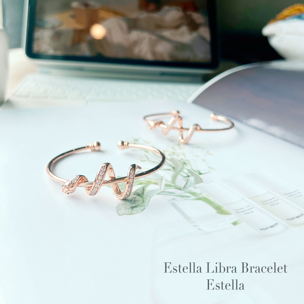 estella-กำไลข้อมือ-รุ่น-estella-libra-bracelet-กำไลสแตนเลสแท้-เครื่องประดับ-ผู้หญิง-กำไลแฟชั่น-กำไล-ประดับเพชร-ชุบทองคำ