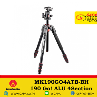 Manfrotto MK190 GO! MK190XPRO4-BH 190 Aluminium 4-Section Tripod with XPRO Ball Head