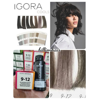 Schwarzkopf Igora Vibrance 9,5-21 60ml - Ash cendre Toner สีบลอนด์อ่อนพิเศษโทนขี้เถ้าหม่นประกายเทาหม่น พร้อมตัวผสมสี 60m