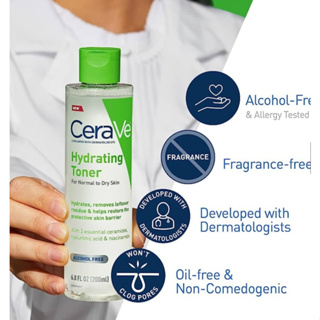 CeraVe Hydrating Toner 200ml. ผลิตภัณฑ์ของแท้ได้รับการจัดส่งอย่างรวดเร็ว