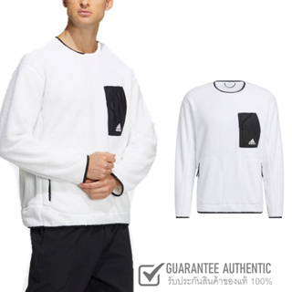 Adidas Fleece Crew Sweatshirt Gym Running HN2073 เสื้อสเวตเตอร์ผ้าฟลีซผู้ชาย