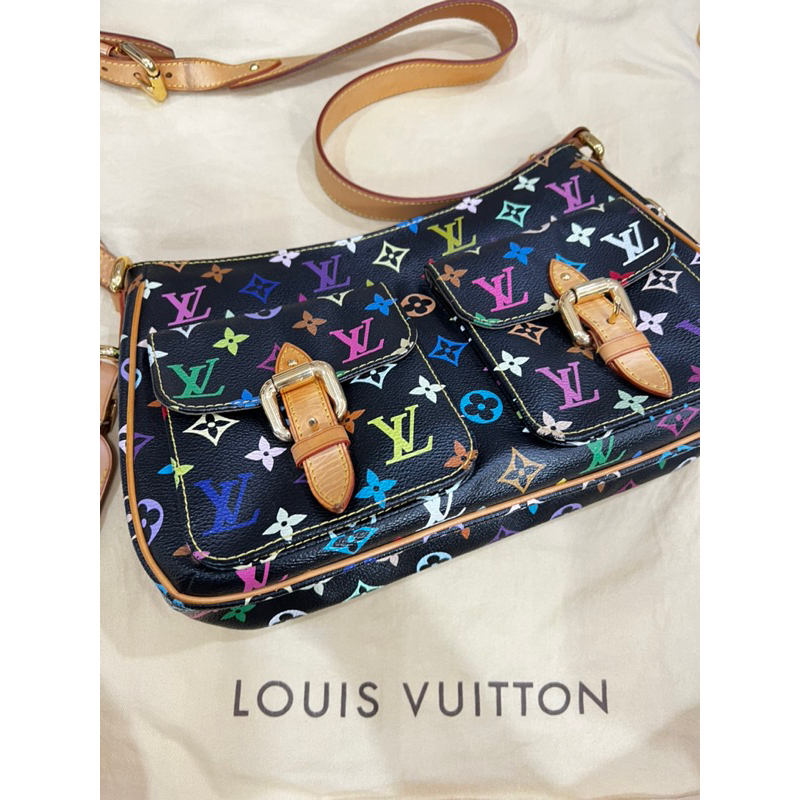 louise-vuitton-m40052-lodge-gm-multico-noir-สภาพ-95