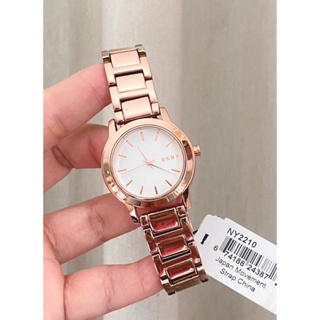 นาฬิกา สเตนเลส สีโรสโกลด์ DKNY Tompkins Silver Pearlized Dial Rose Gold-tone Ladies Watch NY2210