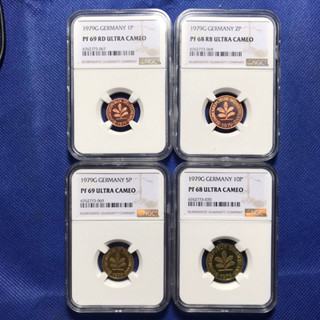 ชุดเหรียญขัดเงา(x4) ปี1979G GERMANY NGC PF69/PF68/PF69/PF68 เหรียญเกรด เหรียญต่างประเทศ เหรียญสะสม เหรียญหายาก