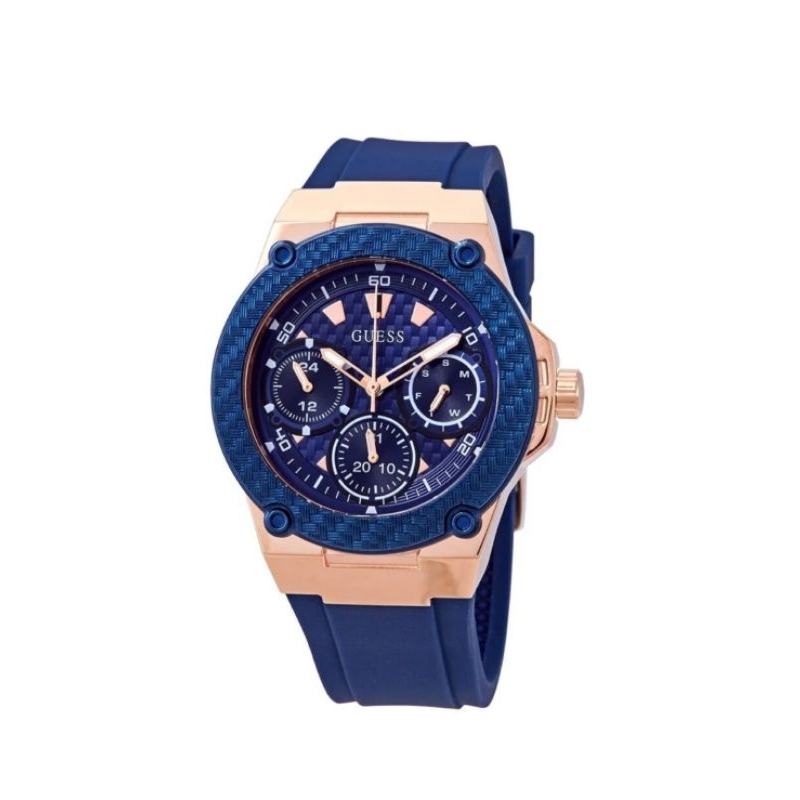 new-guess-zena-rose-gold-tone-chronograph-and-blue-silicone-watch-w1094l2