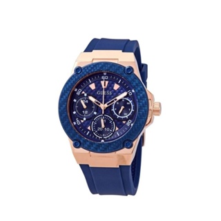 New Guess ZENA ROSE GOLD TONE CHRONOGRAPH AND BLUE SILICONE WATCH W1094L2