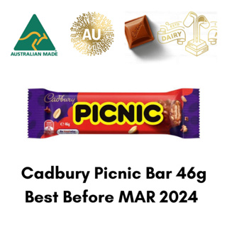 ช็อกโกแลต ปิคนิค ออสเตรเลีย Cadbury Picnic Bar 46 g (BBF MAR 2024)