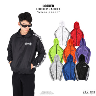 LOOKER-Jacket Looker แจ็คเก็ตผ้าร่ม(เนื้อผ้าไมโครพีท) 3 แถบ  (9%Clothing)