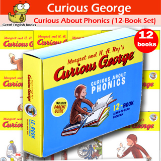 (ใช้โค้ดรับcoinคืน10%ได้) พร้อมส่ง *ลิขสิทธิ์แท้ Original* หนังสือนิทานโฟนิกส์ Curious George: Curious About Phonics (12-Book Set) หนังสือภาษาอังกฤษ by GreatEnglishBooks