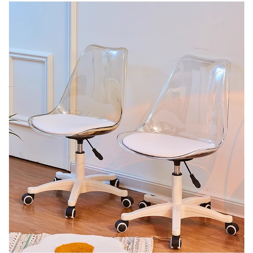 เก้าอี้พลาสติกใส-มีล้อ-สามารถหมุนและปรับระดับได้-994