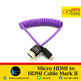 Kondor Blue Gerald Undone Micro HDMI to HDMI Cable Mark II 12"-24" COILED - PURPLE
