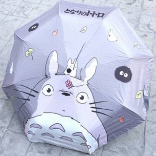 ร่ม ออโต้ auto เปิด-ปิด พับ 3 ตอน กัน UV ก้านร่มแข็งแรง เส้นผ่าศูนย์กลาง 95cm ลาย โตโตโร่ (Totoro)