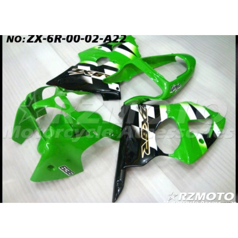 ชุดแฟริ่ง-kawasaki-ninja-zx6r-ตัวเก่า-636-ปี-2000-2002ชุดสีแต่งเปลือกมอเตอร์ไซค์วัสดุ-abs-ครอบเฟรมด้านหน้าของแต่ง