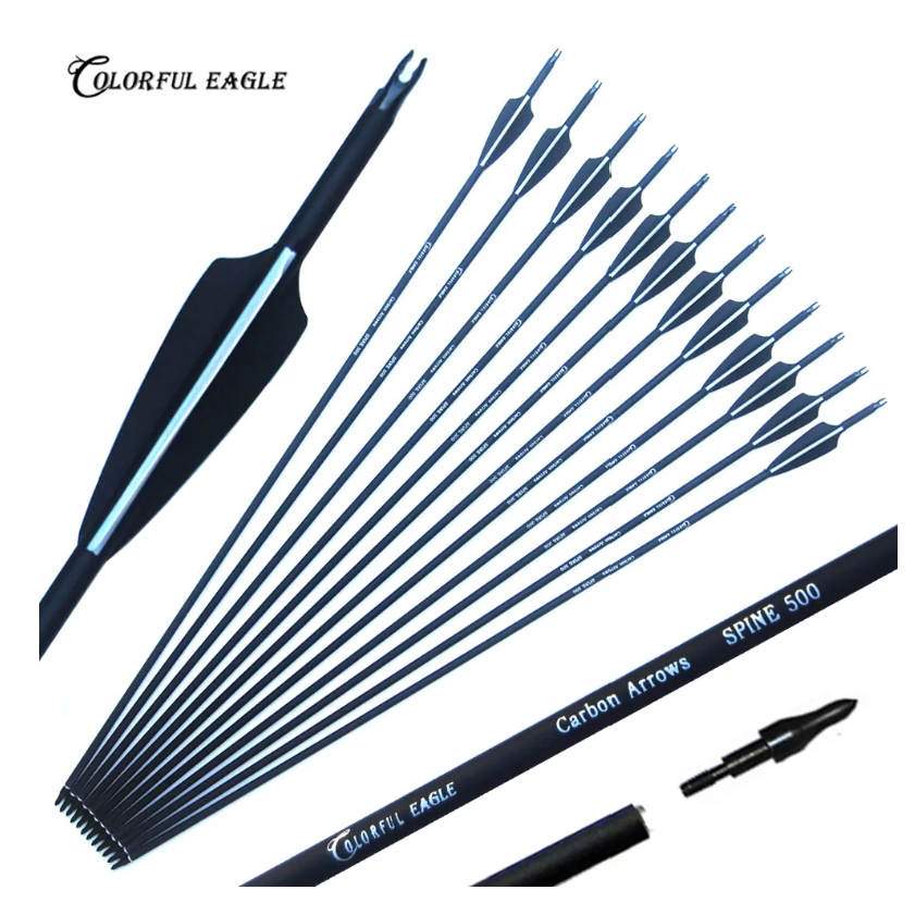 Lot De 30 Tubes Flèches En Carbone SP500 - Longueur 30 Pouces, Surface Bambou - Pour Arc Recurve/compound