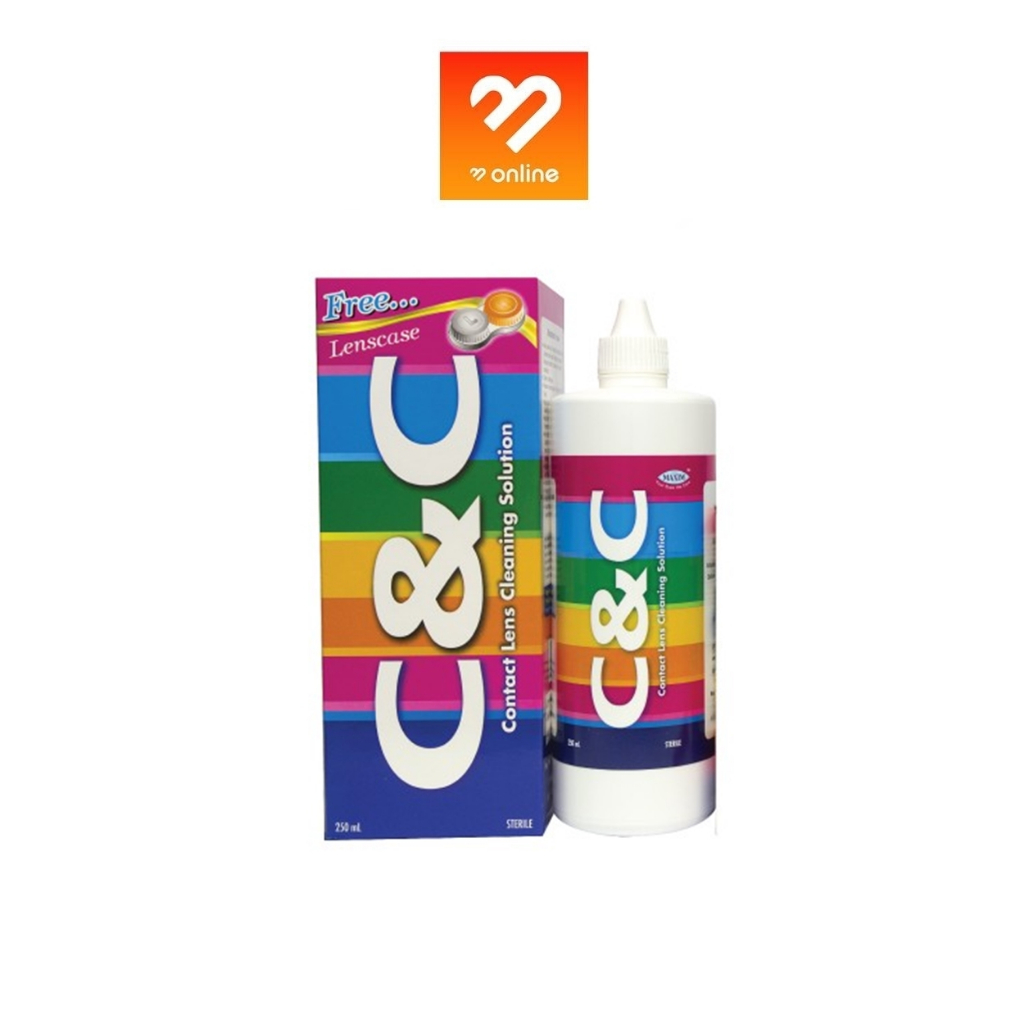 C&C contact lens cleaning solution 60/250 ml. น้ำยาล้างคอนแทคเลนส์ น้ำยาเเช่คอนเเทคเลนส์